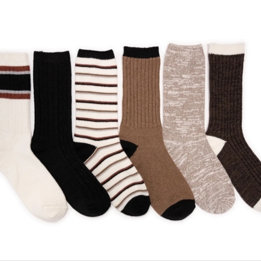 Muk Luks 6-PK Fluffy Dream Crew Boot Socks